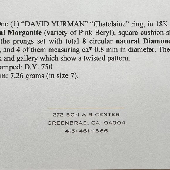 David Yurman Chatelaine 11mm Morganite Rose Gold Ring w/ 8 Small Diamonds - Picture 5 of 10